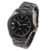Black Stainless Steel Waterproof Watch (Black 5.2cm Dial)
